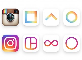 ภาพแถวบนเป็นโลโก้รูปแบบเก่าของ Instagram ส่วนภาพแถวล่างเป็นโลโก้รูปแบบใหม่ / Image: Instagram