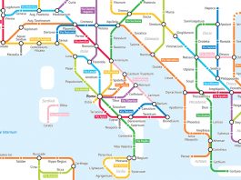 นักศึกษาภาควิชาสถิติเปลี่ยนแผนที่เส้นทางซับซ้อนใน Rome ให้กลายเป็นงานกราฟฟิคเข้าใจง่าย