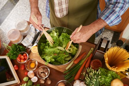 Mixing salad